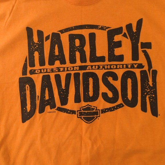 HARLEY-DAVIDSON Men's TOPEKA KANSAS Tshirt Size XL Orange - Picture 6 of 6
